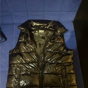 DKNY Shiny Black Puffer Vest for Men